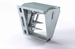 Короб кабельный блочный угловой с поворотом вниз на 45 ККБ-УН 650х600 УТ1.5 S=2.0